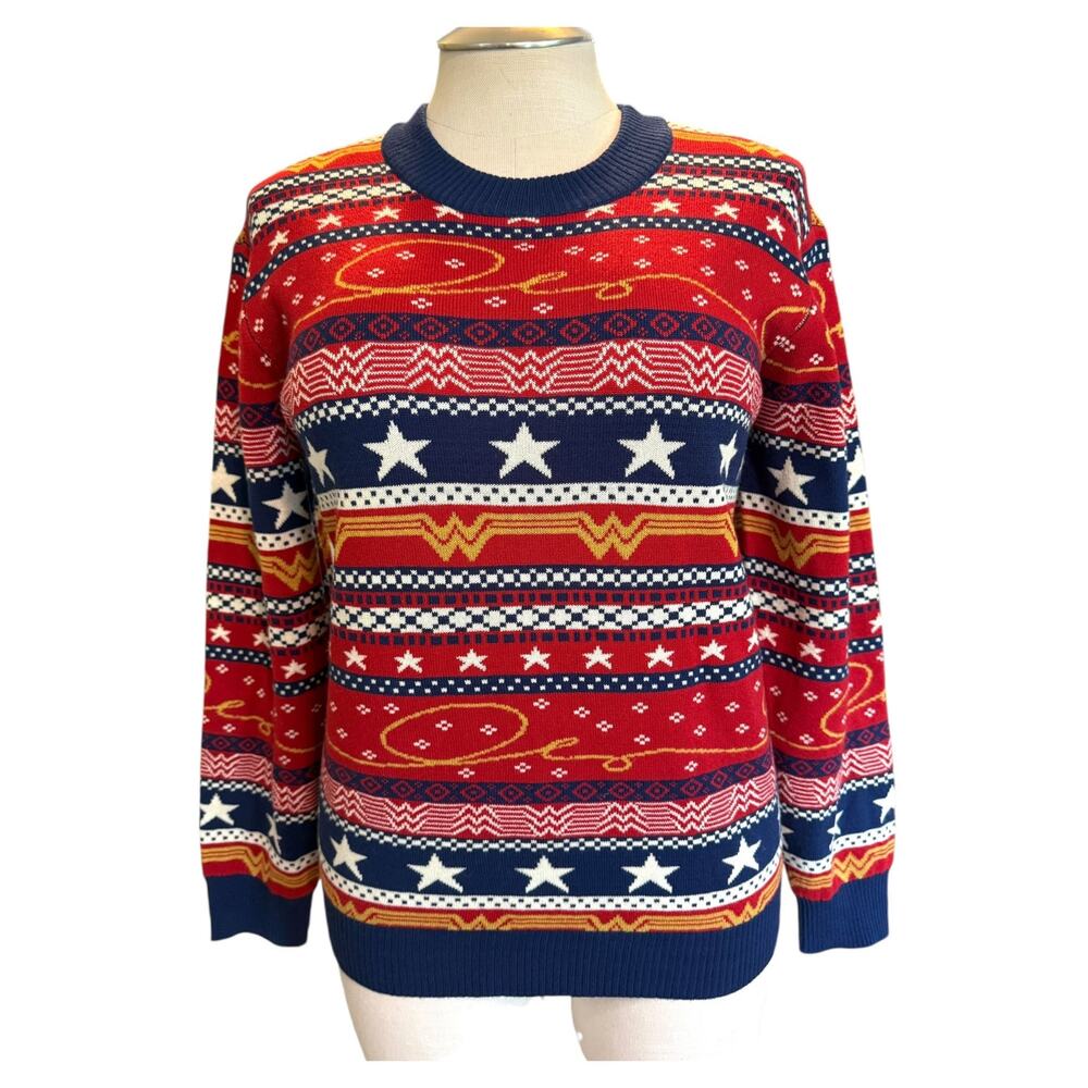 Womens XXL Wonder‎ Woman Box Lunch Fair Isle Holiday Christmas Sweater DC Comics